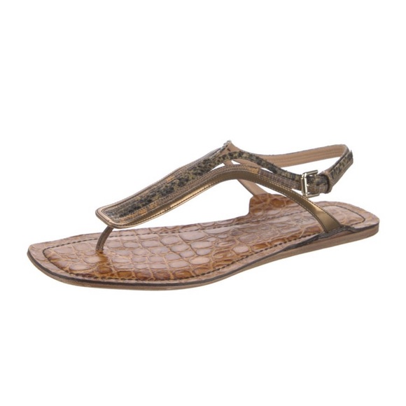 Chloé Leather T-Strap Sandals - Picture 1 of 4